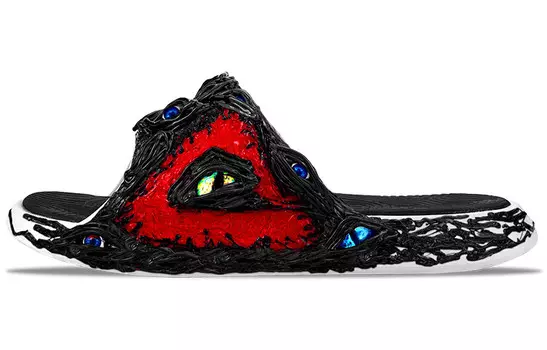 Шлепанцы унисекс черный/красный Peak