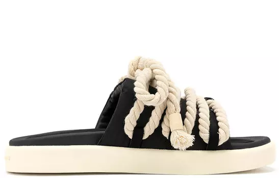 Шлепанцы унисекс черный/кремовый Foot Industry