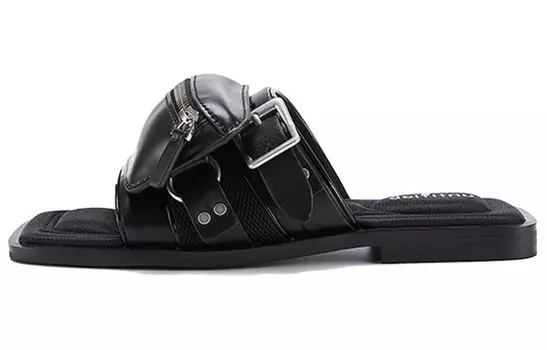 Шлепанцы унисекс черный Untitlab