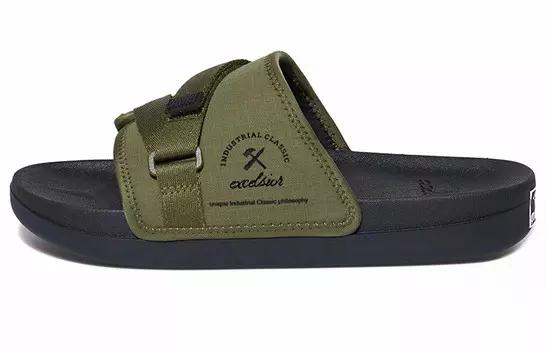 Шлепанцы унисекс черный/зеленый Excelsior