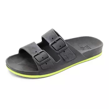 Шлепанцы унисекс черный желтый Cacatos