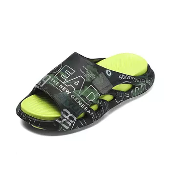 Шлепанцы унисекс Locke, черный/зеленый