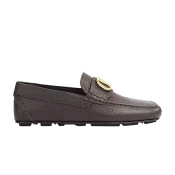 Шлепанцы Valentino Driving Plaque Slip-On Loafer Brown, коричневый