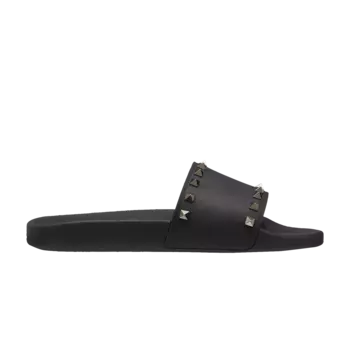Шлепанцы Valentino Rockstud Rubber Slider Sandal, черный
