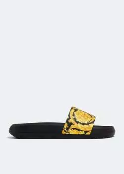 Шлепанцы VERSACE Barocco slides, черный