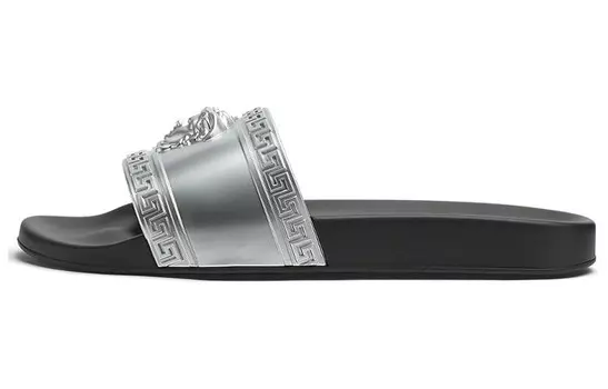 Шлепанцы Versace Medusa, черный / серебряный
