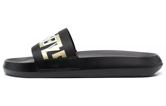 Шлепанцы Versace с открытым носком и логотипом, черный