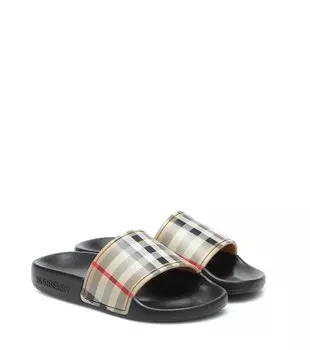 Шлепанцы в клетку vintage check Burberry Kids, мультиколор