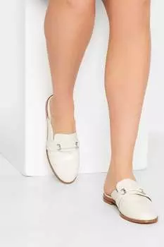 Шлепанцы в стиле лоферов на цепочке Long Tall Sally, белый