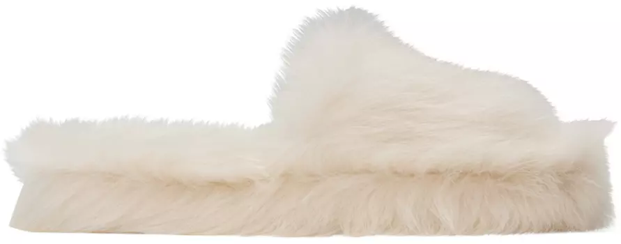 Шлепанцы White Shearling Resort Bottega Veneta