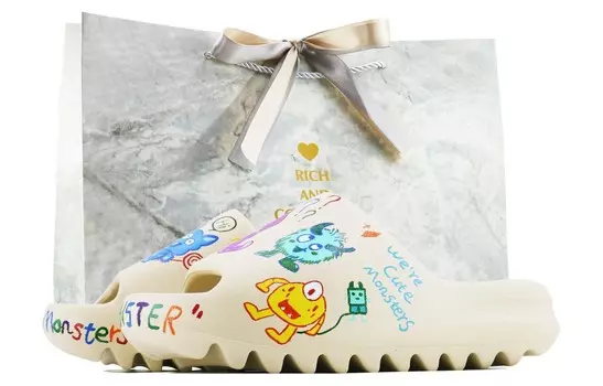 Шлепанцы Yeezy Slide унисекс, черные/красные/оранжевые Adidas Originals