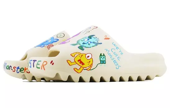 Шлепанцы Yeezy Slide унисекс, черные/красные/оранжевые Adidas Originals