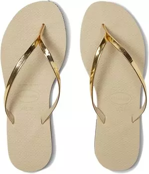 Шлепанцы You Metallic Flip Flop Sandal Havaianas, цвет Golden Sand Metallic