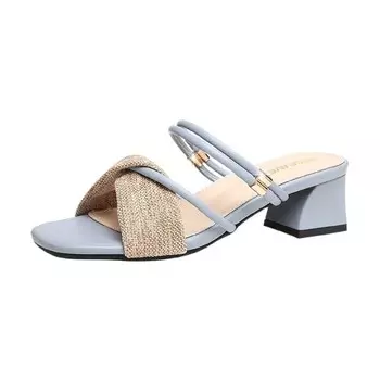 Шлепанцы женские Abcfjg, светло-голубой