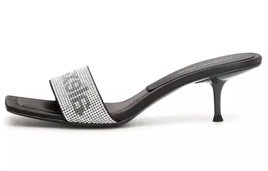 Шлепанцы женские Alexander Wang, черный / серебристые