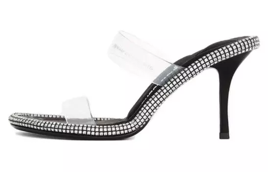 Шлепанцы женские Alexander Wang, черный / серебряный