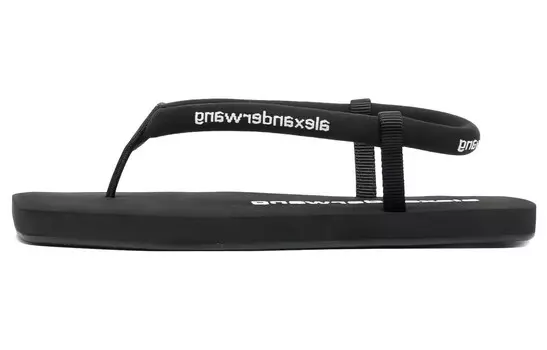 Шлепанцы женские Alexander Wang с логотипом, черный