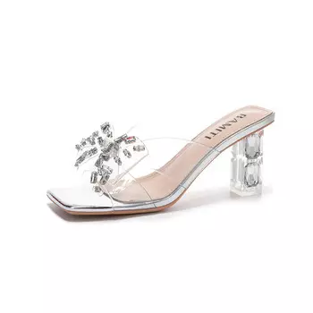 Шлепанцы женские Bamiti, серебряный