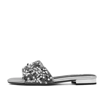 Шлепанцы женские Belle, серебряный