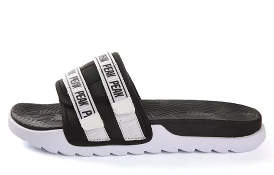 Шлепанцы женские белые/черные Peak