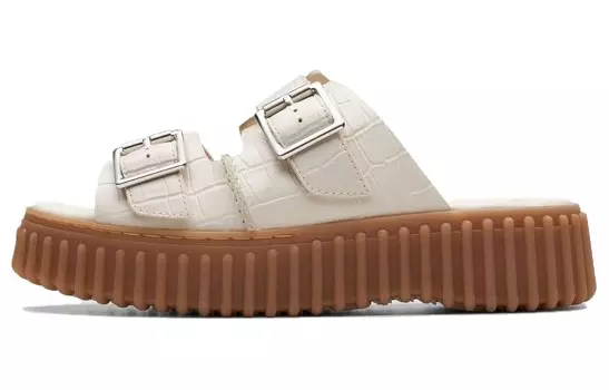 Шлепанцы женские белые Clarks