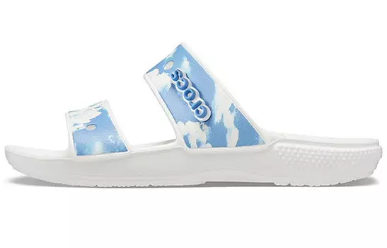 Шлепанцы женские белые/королевские синие Crocs