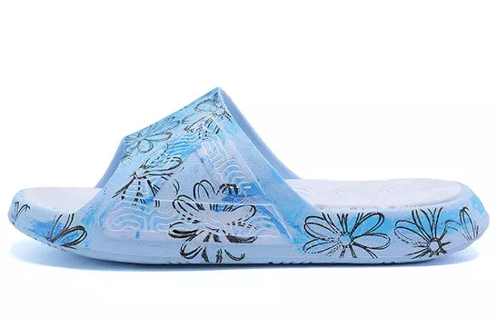 Шлепанцы женские белые/королевские синие/папоротниково-зеленые Peak