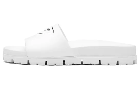 Шлепанцы женские белые Prada