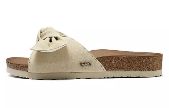 Шлепанцы женские бежевые Skechers