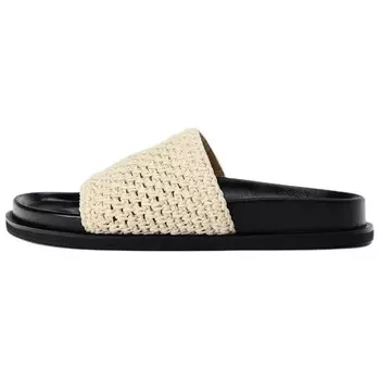 Шлепанцы женские бежевые Zara