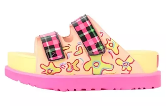 Шлепанцы женские бежевый/розовый Ugg