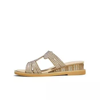 Шлепанцы женские бежевый Teenmix