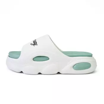 Шлепанцы женские бежевый/зеленый Deerway