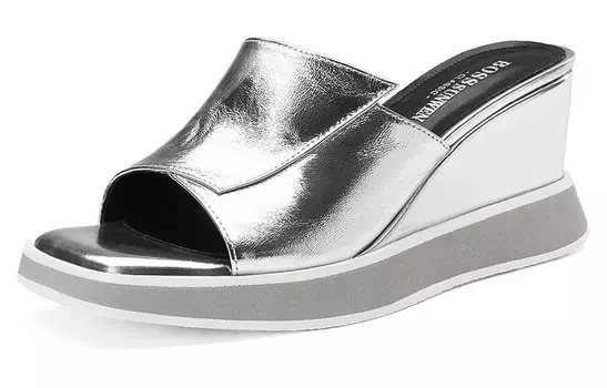 Шлепанцы женские Bosssunwen, серебряный
