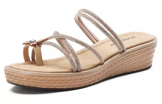 Шлепанцы женские Bosssunwen, серебряный