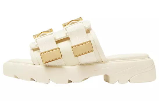 Шлепанцы женские Bottega Veneta Flash с пряжками, белый