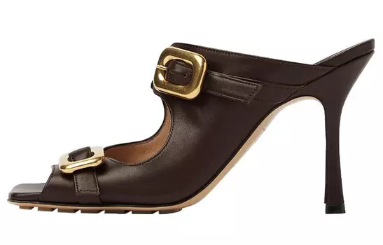 Шлепанцы женские Bottega Veneta, темно-коричневый