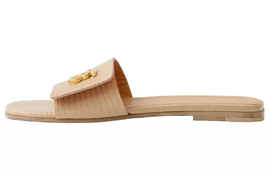 Шлепанцы женские Burberry с монограммой, бежевый