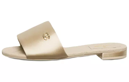 Шлепанцы женские Chanel, светло-коричневый