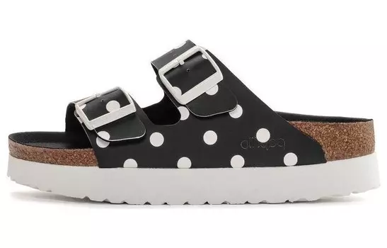 Шлепанцы женские черные/белые Birkenstock