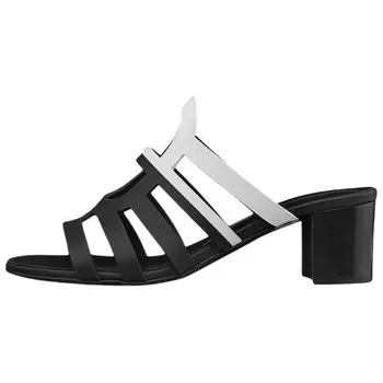 Шлепанцы женские черные Hermes