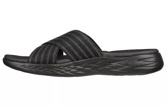 Шлепанцы женские черные на ходу Skechers