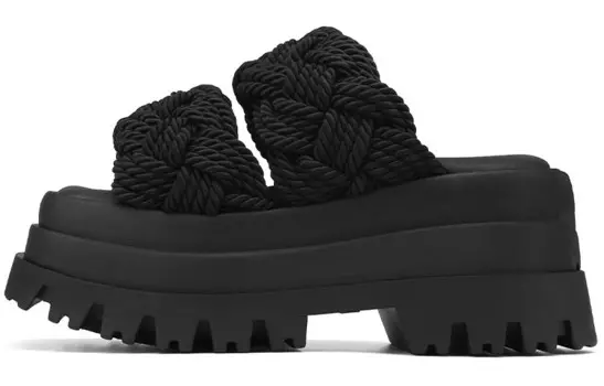 Шлепанцы женские черные Naked Wolfe