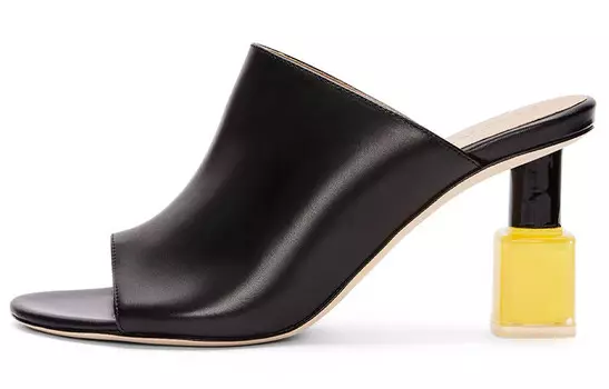 Шлепанцы женские черные/желтые Loewe