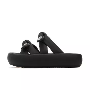 Шлепанцы женские черный/бежевый Josiny