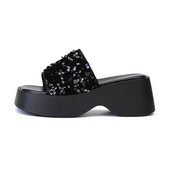 Шлепанцы женские черный Deerway