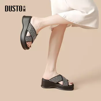 Шлепанцы женские черный Dusto