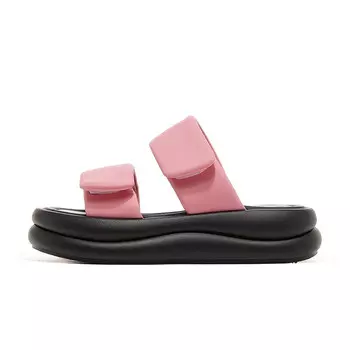 Шлепанцы женские черный/розовый Josiny