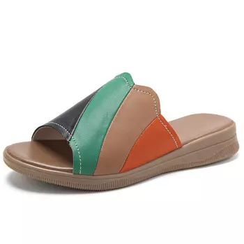 Шлепанцы женские черный/зеленый/коричневый/оранжевый Reivantix