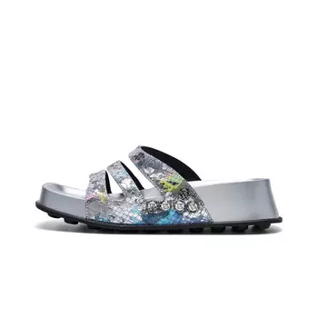 Шлепанцы женские Cherykally, серебряный